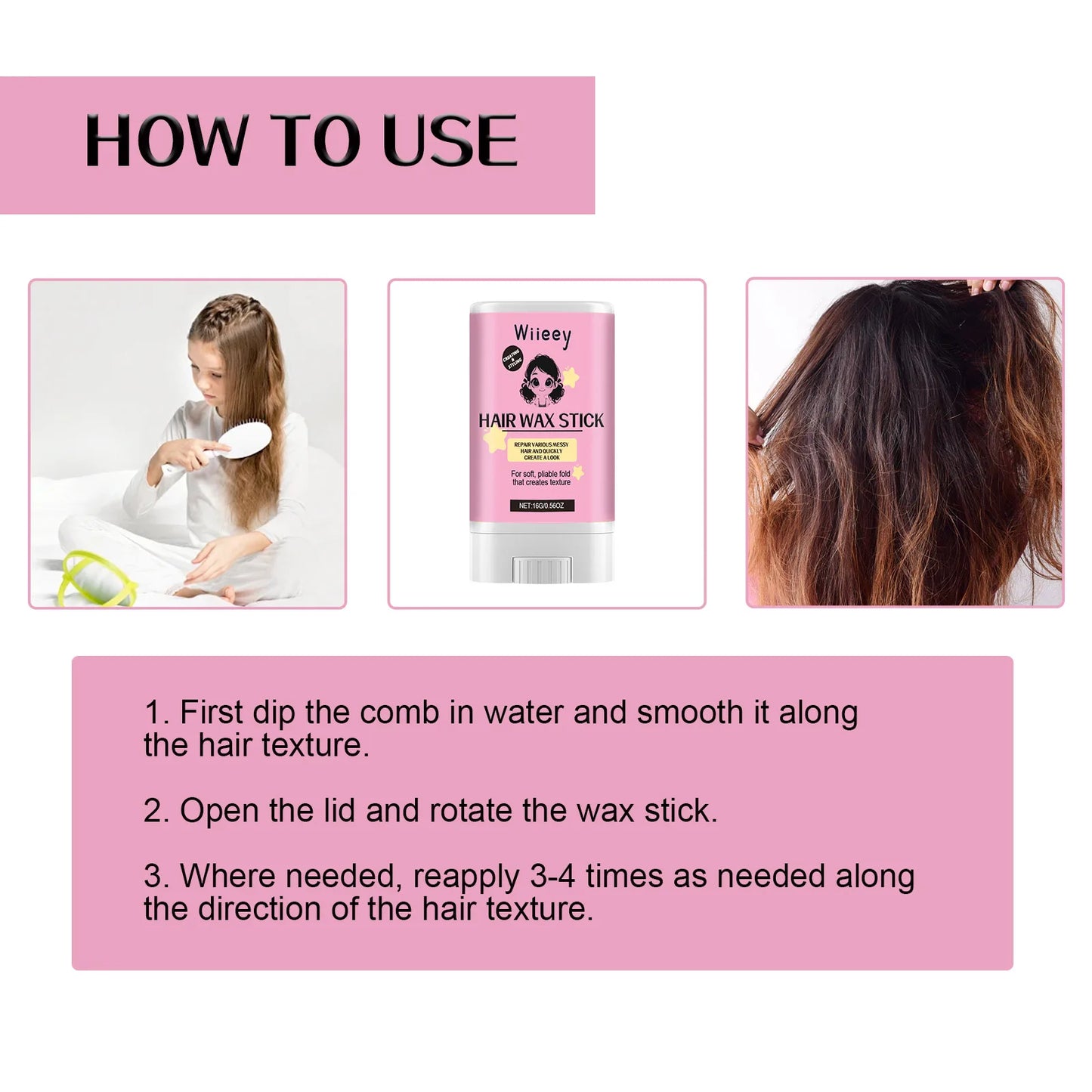 Sleek & Shine Anti-Frizz Hair Wax Stick – Smooths Flyaways & Baby Hairs