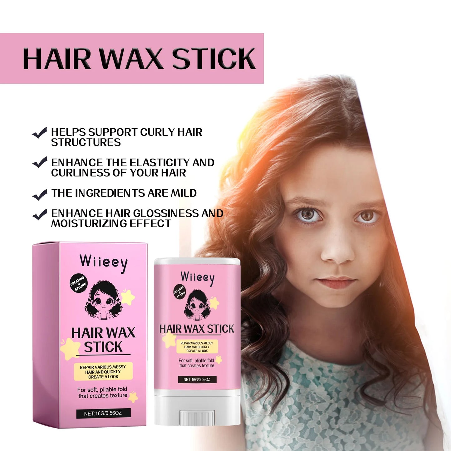 Sleek & Shine Anti-Frizz Hair Wax Stick – Smooths Flyaways & Baby Hairs