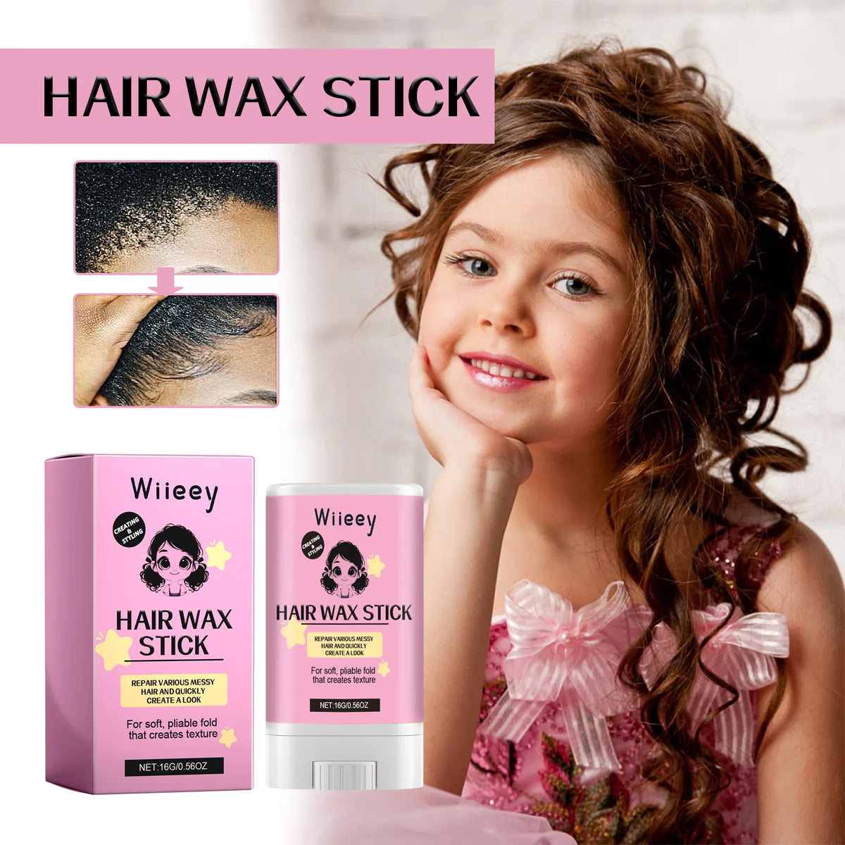 Sleek & Shine Anti-Frizz Hair Wax Stick – Smooths Flyaways & Baby Hairs