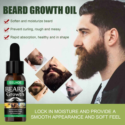 EELHOE Natural Beard Growth Oil 30ml — Nourishing, Strengthening, Fuller Beard Grooming Serum