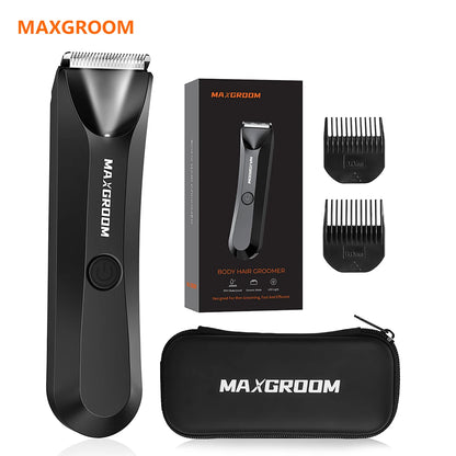 MAXGROOM™ Waterproof Men's Body Hair Trimmer – IPX7, Pubic & Groin Groomer