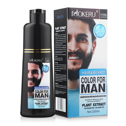 Natural Beard Dye Shampoo | Grey Hair Coverage & Beard Color – Instant Blackening