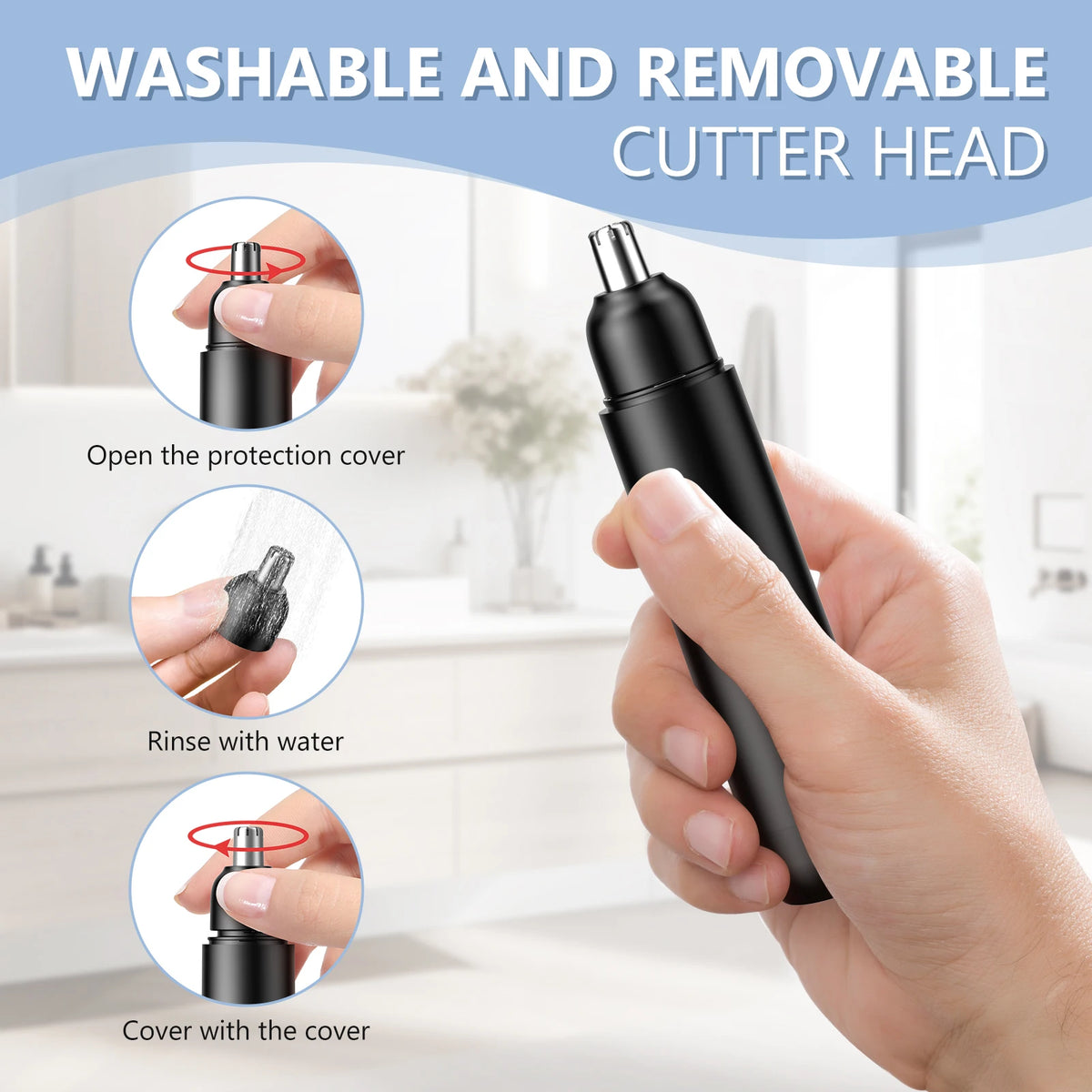 SEJOY Electric Nose Hair Trimmer – USB Rechargeable Nose & Ear Hair Remover for Men