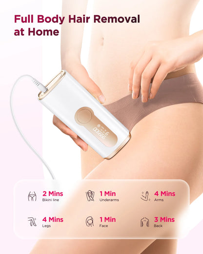 Hair Removal Device for Body, Face & Bikini – Painless Home Treatment