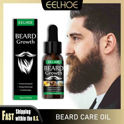 EELHOE Natural Beard Growth Oil 30ml — Nourishing, Strengthening, Fuller Beard Grooming Serum