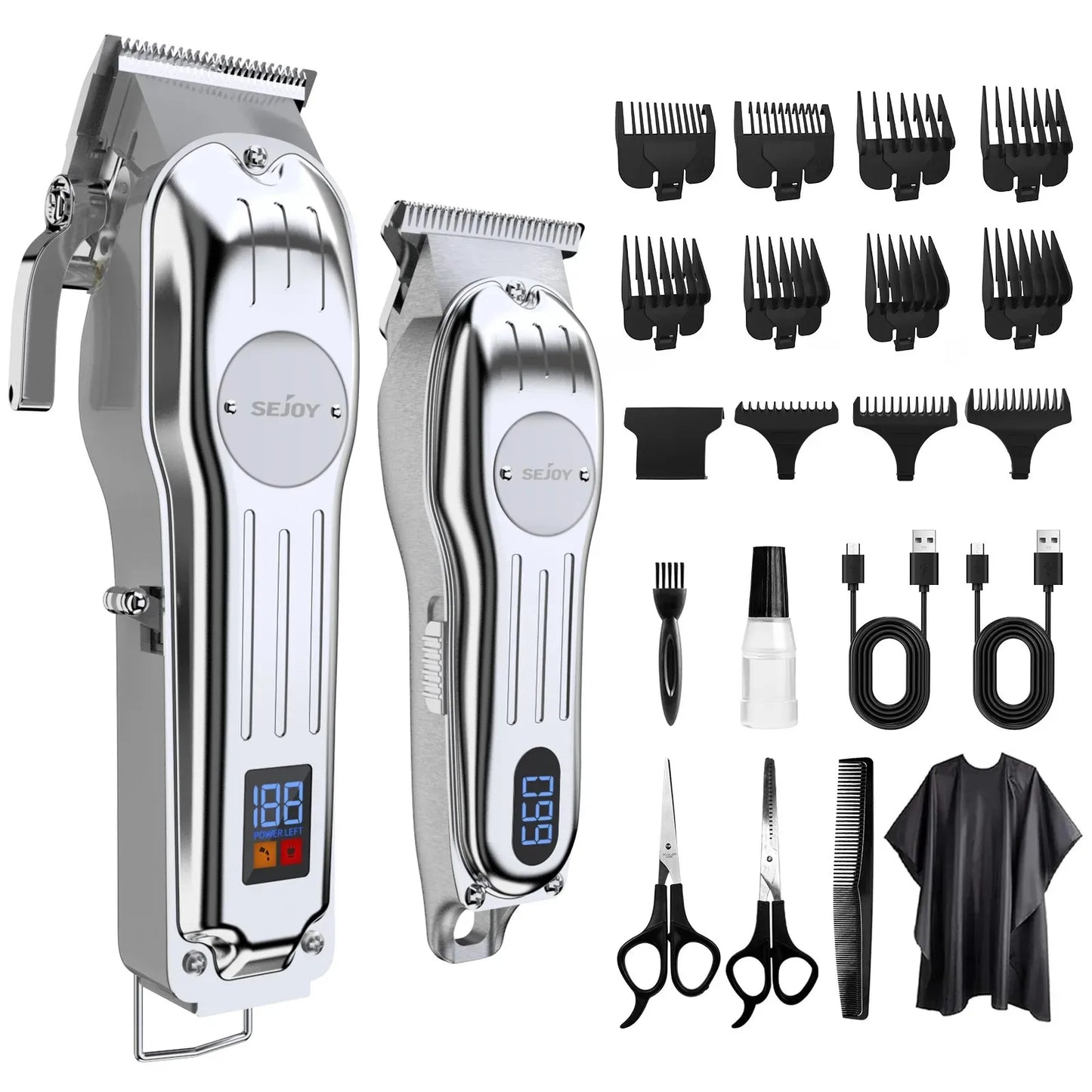 Sejoy Professional Hair Clipper & Trimmer Set – Rechargeable Grooming Kit for Men