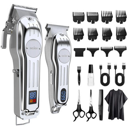 Sejoy Professional Hair Clipper & Trimmer Set – Rechargeable Grooming Kit for Men