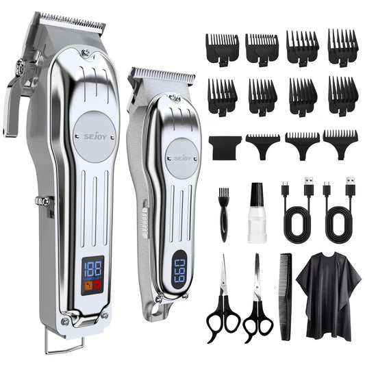 Sejoy Professional Hair Clipper & Trimmer Set – Rechargeable Grooming Kit for Men