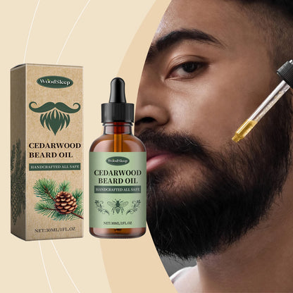 Beard Oil for Men — Cedarwood & Jojoba with Vitamin E | Softening & Beard Growth Care