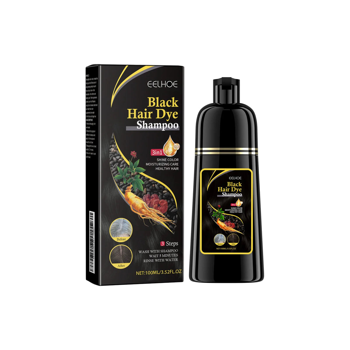 EELHOE Black Hair Dye Shampoo